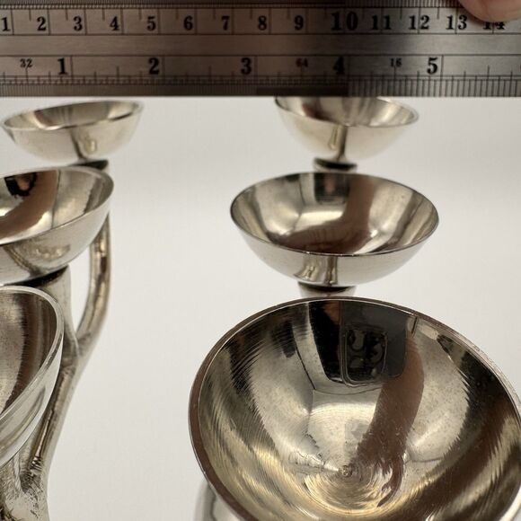 Reindeer Candle Holder Silver Tone 6 Point Metal Christmas Holiday Candelabra - Picture 8 of 8